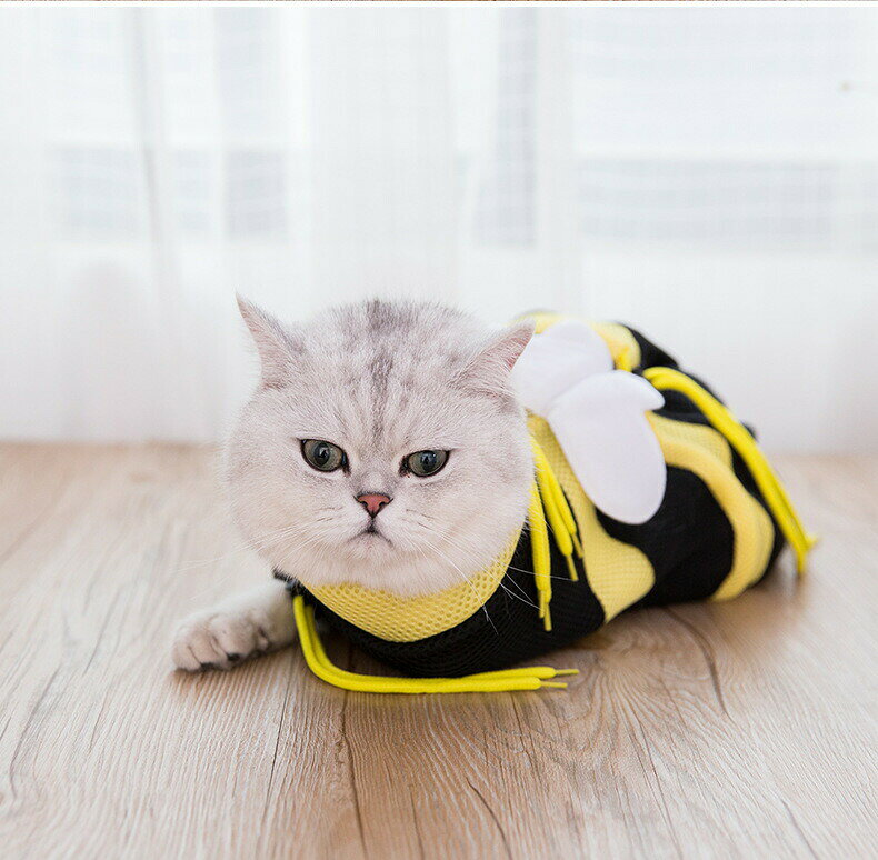 猫用 みのむし袋 猫 お風呂ネット袋 ペット爪切り 保定袋 メッシュ通気 洗濯キャッ...