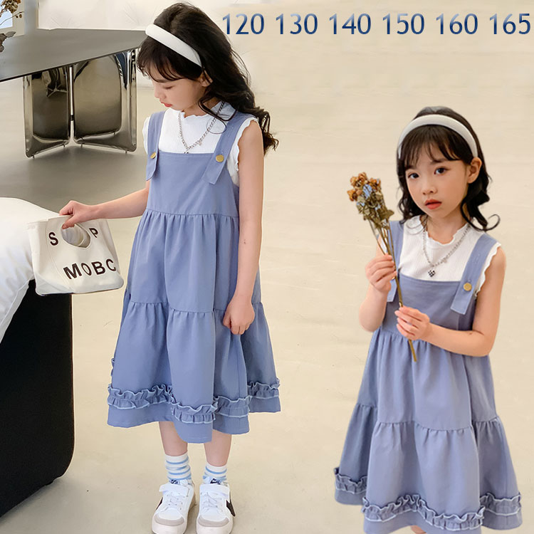 Jumpers - 子供服 女の子 夏服 ジャンパースカート サロペット スカート 可愛い 春 夏 120 130 140 150 160 165ジュニア 通学 ワンピース風 ダンスウェア ロン 姉妹 ガールズ