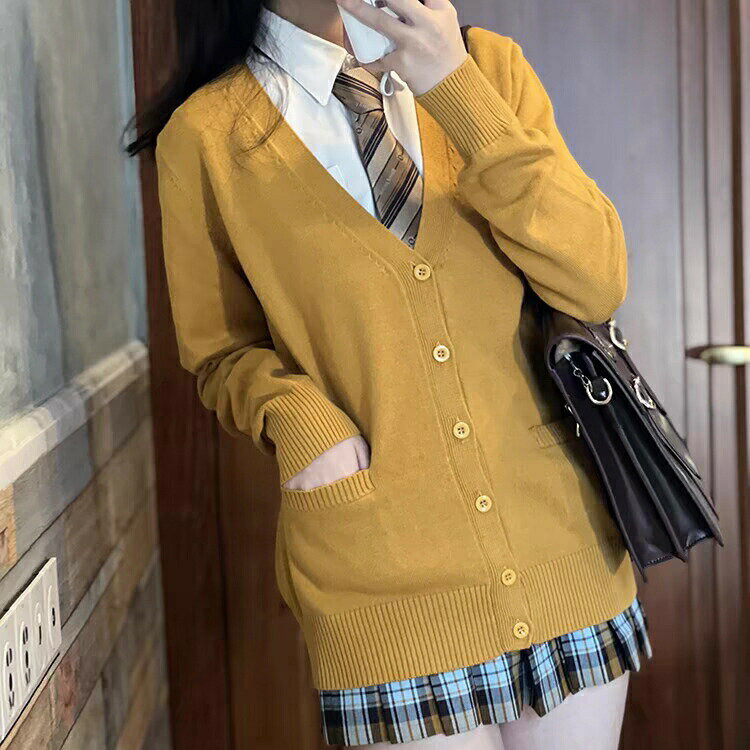 カーディガン スクールカーディガン スクール 制服 Vネック セーター レディース 女の子 学生服 通学 学校 綿 JK 女…