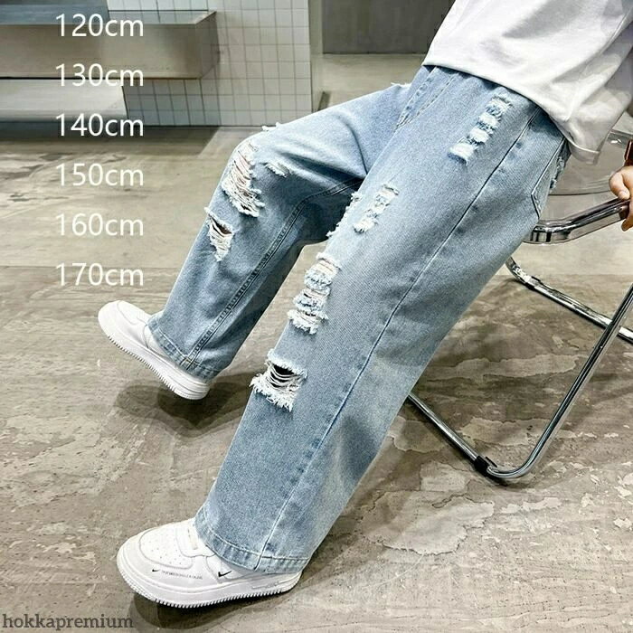 女の子 デニムパンツ 秋 キッズ用 夏 薄い ダメージジーンズ デニム デニムパンツ こども服 ダメージ加工ジーンズ 春 男の子