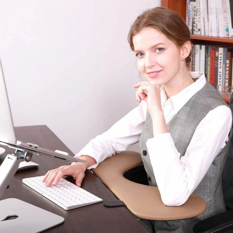 (ベージュ色) デスク用 疲労軽減 ワーク ?マウステーブル エルゴノミクスキーボード 肩こり 手置き エルゴノミクス テーブル延長 姿勢改善 肘置き アームレスト オフィス 人間工学