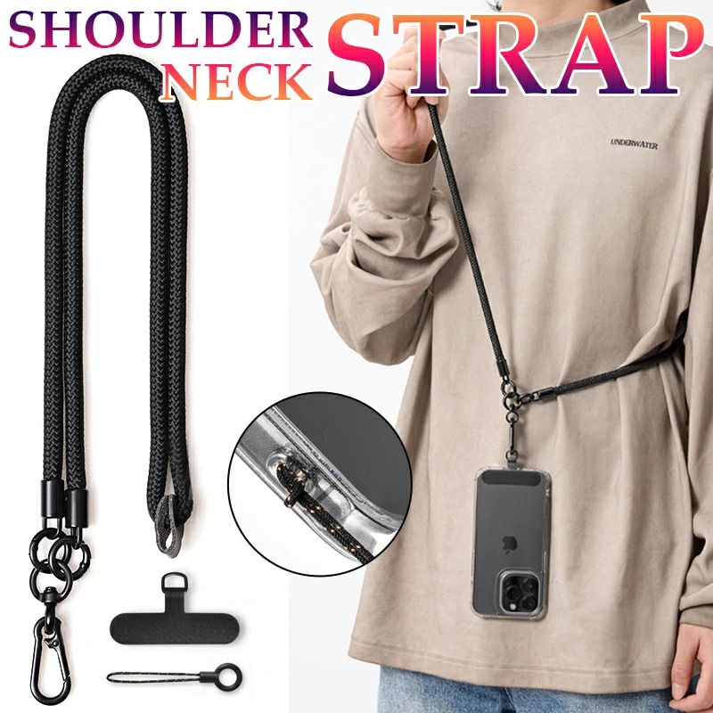 乐天商城 - 落下防止 ネックストラップ 落下防止 汎用 簡単着脱 スマホ ストラップ ショルダー カラビナ付き タブレット 首掛け スマホ用 携帯 デジカメ ストラップ
