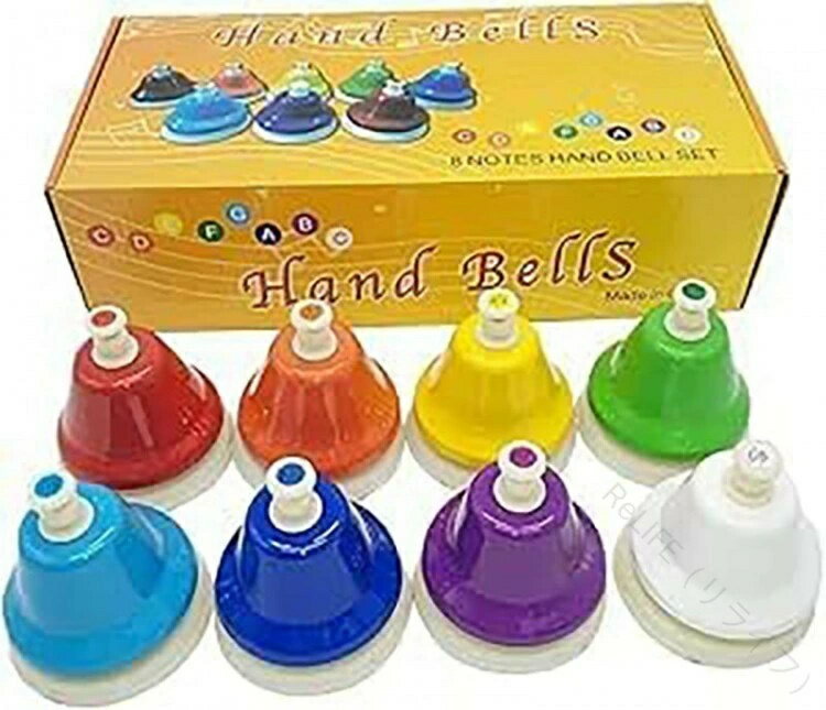 リズム 打楽器 ミュージックベル 知育玩具 タッチ式 新年 マレット付き 卓上ベル クリスマス ギフト 8音セット ハーモニー 呼び鈴 入門用 子供用 ハンドベル カラフル 多彩な音色で楽しく学べる 練習用