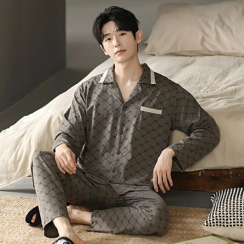 寝返りしやすい 前開き 2点セット 長袖トップス おしゃれ 春秋 冬 秋冬 かっこいい 大人 部屋着 上下 長袖 男性用 綿100％ 大きいサイズ 人気 ルームウェア セット パジャマ プレゼント 冬用 メンズ 父の日 綿 紳士 セットアップ