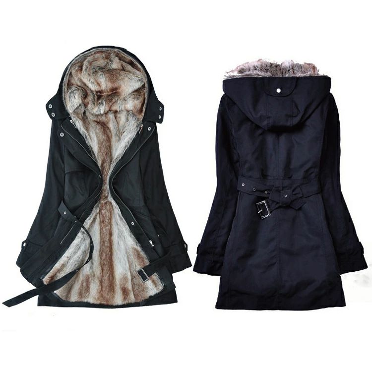 乐天商城 - 秋 防寒 ウィンターコート 裏ボア付き プチプラ コート 保温 冬 モッズコート 通勤 春 通学 フード付 アウター 暖かい 取り外し可能 フェイクファー