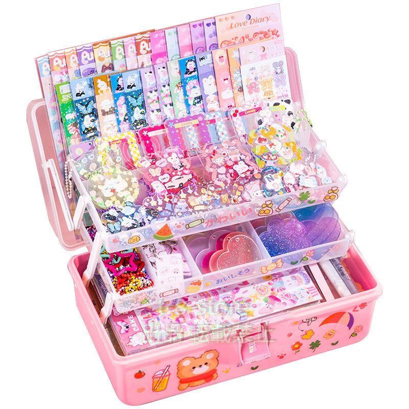 乐天商城 - キーホルダーシールアクリルハンドメイドりパーツメイクキットデコレーションDIY手芸用品オリジナルキーホルダー錦プレゼント344点セットケースフロ