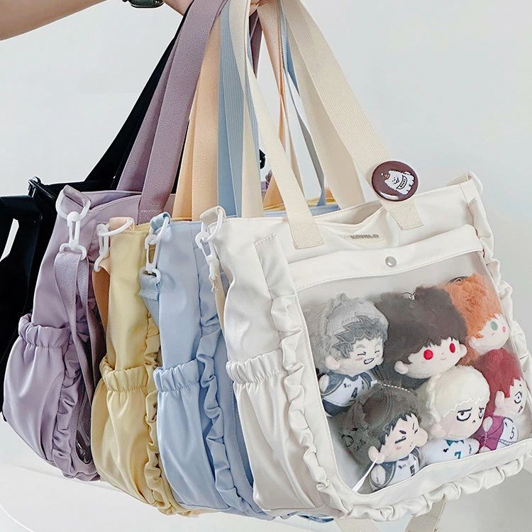 乐天商城 - ヲタク ショルダー トートバッグ 大容量 可愛 痛バ お出かけ 制服 デコバッグ 軽量 イベント クリアバッグ 透明窓 トートバッグ おしゃれ 推しバッグ k 誕生日 プレゼント お宅バッグ 推し活バッグ 痛バッグ 推し活 ショルダーバッグ ギフト かわいい 通学