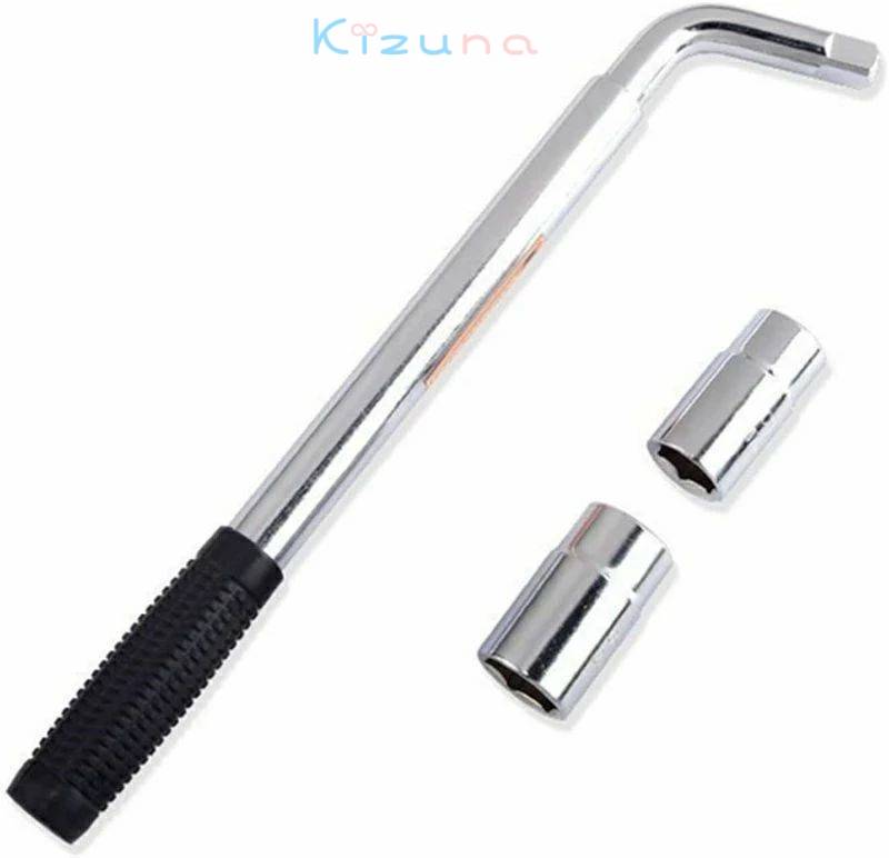 乐天商城 - タイヤ交換工具 伸縮式 車いじり 整備工具 本体最長470mm-最短350mm ソケットサイズ17-19&21-23mm トルクレンチ エクステンションレンチ 車載工具セット L型 ソケットレンチ てこレンチ プラグレンチ