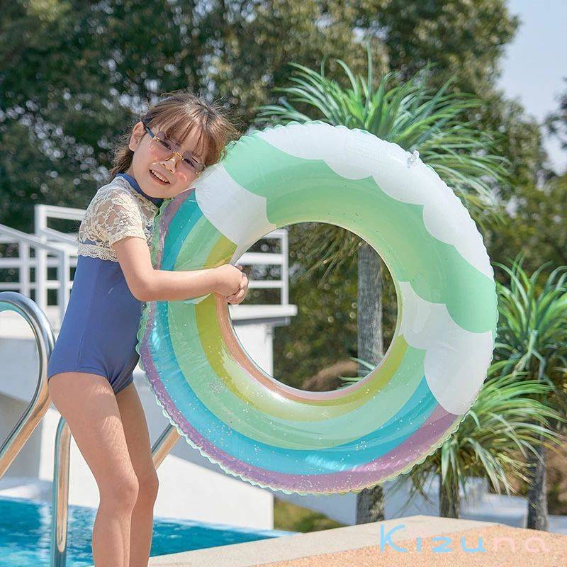 Rakuten - シンプル 80 にじ 川 水遊び ビーチ おもしろ浮輪 フロート 海 子供用 プール クリア 可愛い レインボー 虹 大人用 オシャレ浮輪 キッズ フロート rainbow 浮輪 夏 浮き輪 親子 うきわ