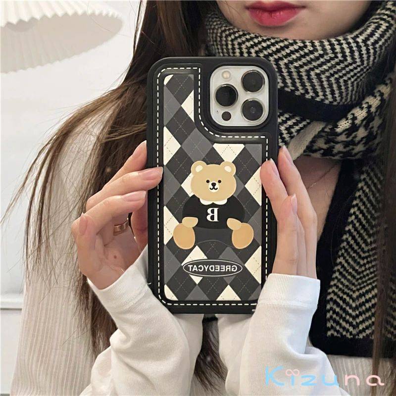 �Ѿ׷� XSMax �ߴ��� ���åץ� iPhone X �� ��󥺥��С� �İ��� ��鴶 iPhone13 13promax argyle bear XR ����...