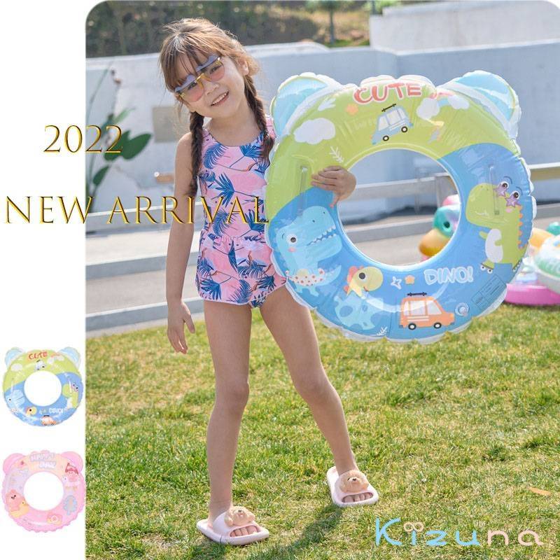 lifeactiveの川 カメラ ディノサウルス 浮き輪 クマ キッズ ミミ付き かわいい 恐竜 浮輪 girl おもしろ浮輪 フロート うきわ ハンドル付き 海 ガールズ プール 可愛い bear 夏 熊 子供用 フロート 親子 オシャレ浮輪 水遊び 60 ビーチ｜アングル2