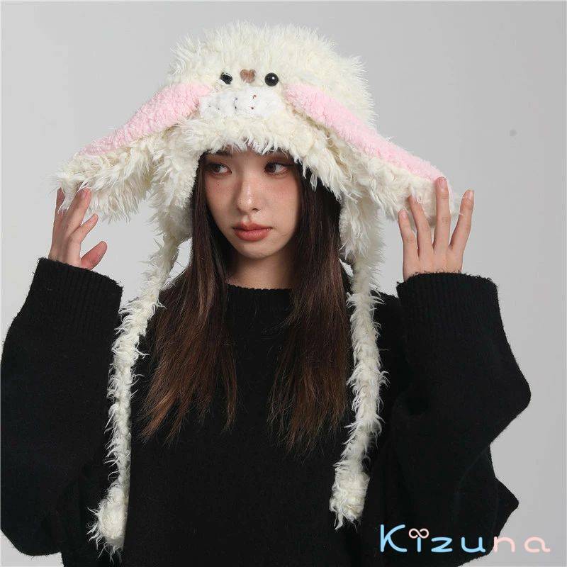 プレゼント 冬 かぶりもの 帽子 漫画耳 クリスマス 写真撮影 cos New Arriva 着ぐるみキャップ ウサギの耳 パーカー コスプレ 帽子 イベント ハロウィーン 学祭 もこもこ 暖かい かわいい 防寒対策 厚く 小道具 グループ