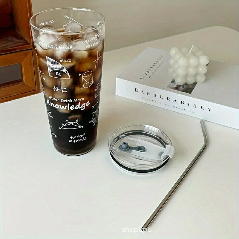 乐天商城 - 大容量1000ml 耐熱ガラスカップ 1pc クリエイティブな家庭学校男女の水筒