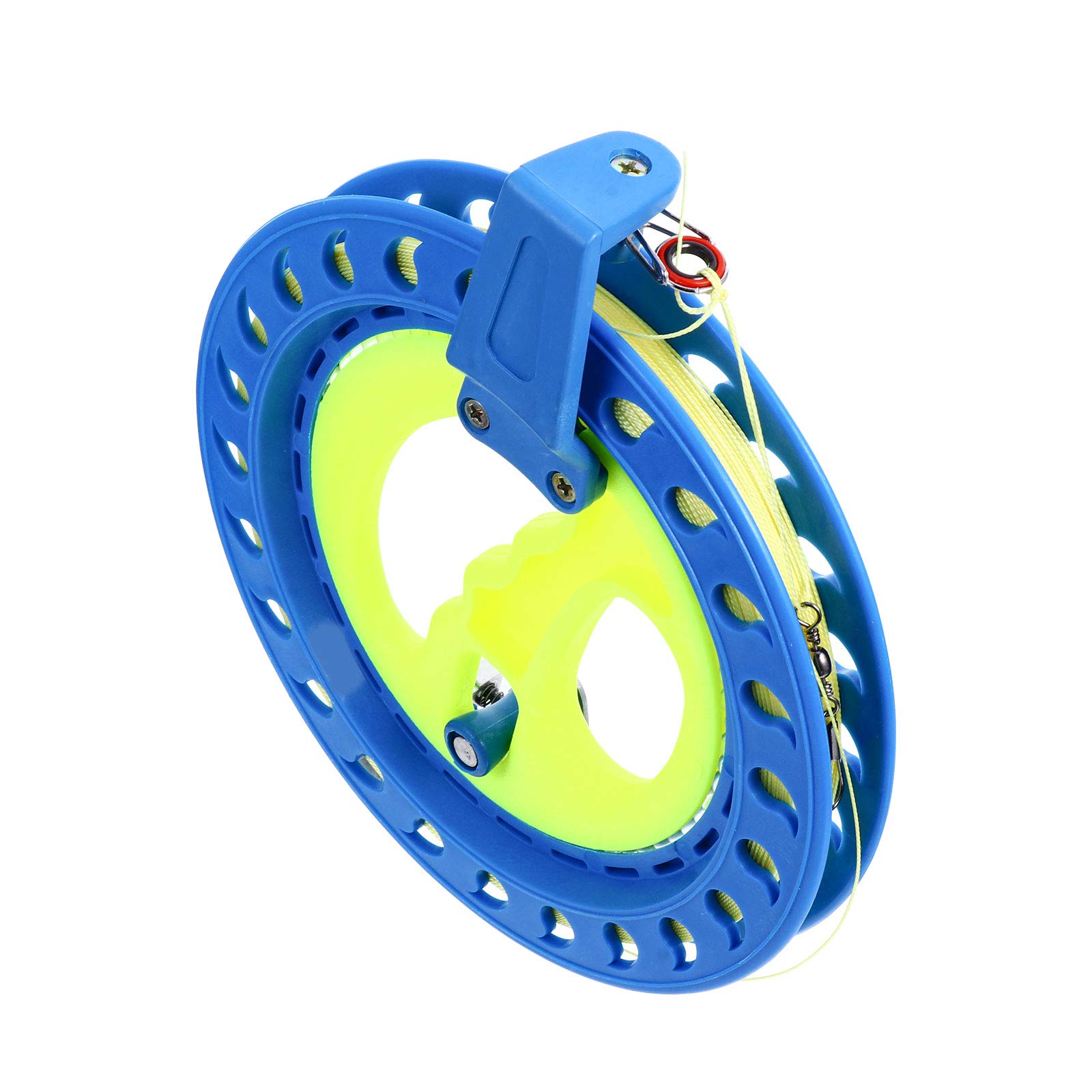 カイト用 アウトドア 凧揚げ 凧糸 200m 径18cm カイト用 タコ糸 凧揚げ リール回転式 糸巻き 凧揚げ 凧糸巻き ブルー カイト