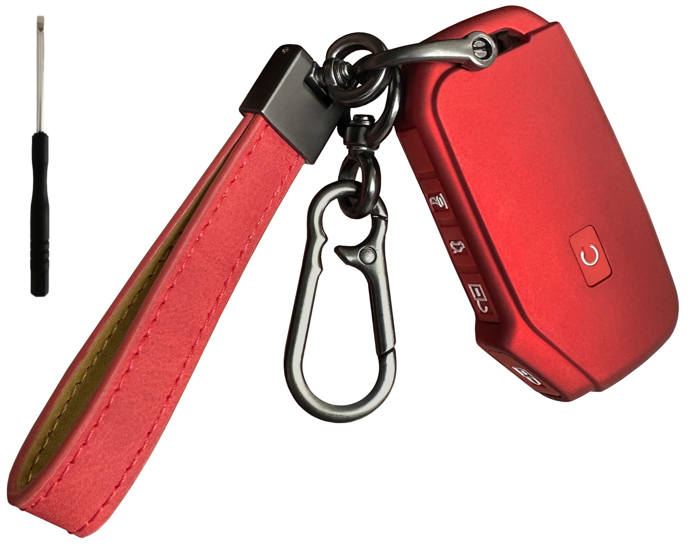 (レッド+キーチェーン) (イジェクトボタン付きキーには使えません) Sportage Rio NIRO Kia Sorento K5 Seltos ABSプラスチックラバーキーフォブカバー Stinger Telluride対応 Forte Cadenza Soul