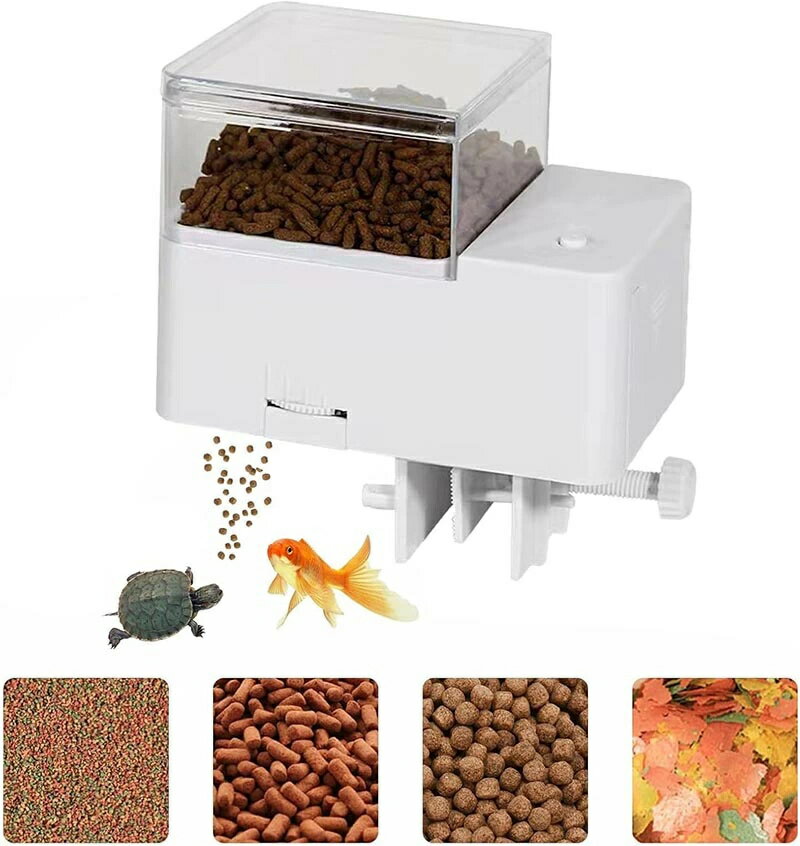 定時 時間設定 餌やり器 魚 320ml大容量 自動餌やり機 密閉式防湿設計 餌やり機 給餌量調整可能 自動給餌器 餌やり器 オートフィーダー 魚自動給餌器 魚多段階&多回転数 静音