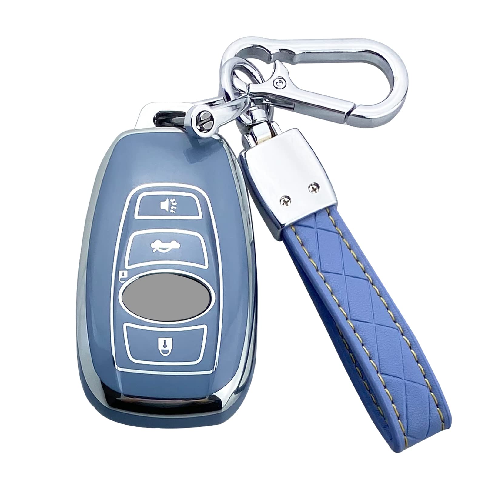乐天商城 - キーフォブカバーケース スバル アクセサリー STI フォレスター クロストレック WRX プロテクター (ブルー) アセント アウトバック インプレッサ レガシー キーホルダー シェル BRZ