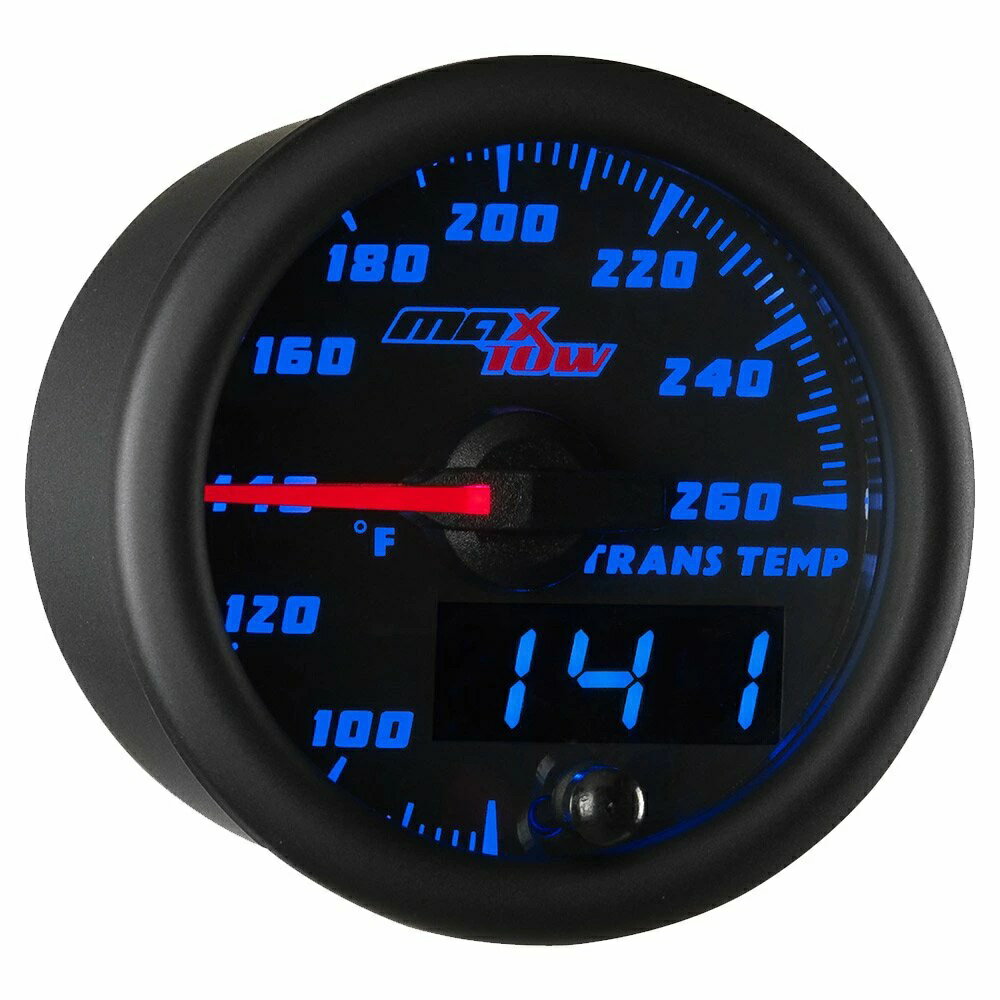 乐天商城 - トラック用 260 2-1/16インチ - - アナログ&デジタル読み出し トランスミッション温度ゲージキット 52mm 電子センサー付き - ダブルビジョン - F - ブルーLEDイルミネーションダイヤル - ブラックゲージフェイス