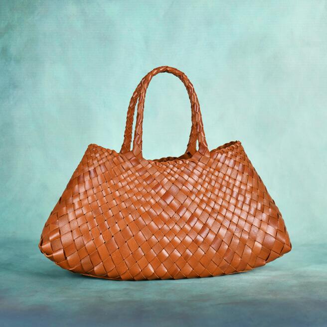 Tote Bag Type - 籠手編み かごバッグ 牛革 内布付き 上品 レディースバッグ