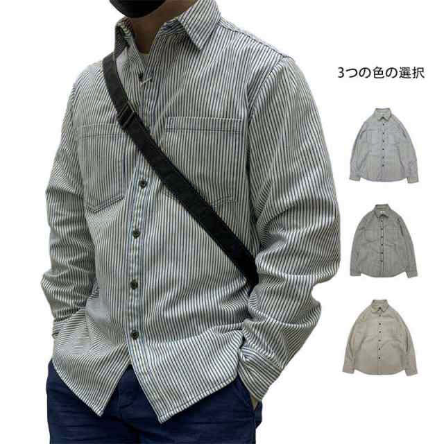 乐天商城 - 夏 メンズファッション オックスフォードシャツ メンズ トップス 服 春 ビジネスシャツ 長袖 新生活 Yシャツ ストライプ