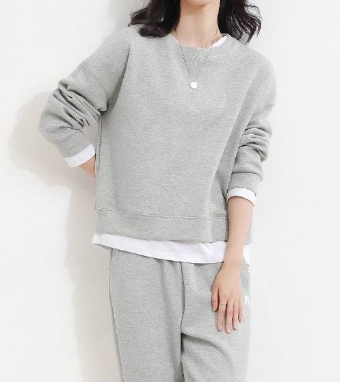 乐天商城 - アンクル丈 リラックスパンツ レディース ウエストゴム 冬 4L ドロップショルダー ゆったり グレー 3XL ポケット XL 大きいサイズ 襟なし M 秋 2XL 春 LL ラウンドネック 3L 無地 ネイビー L 上下セット 長袖 普通丈トップス 灰色