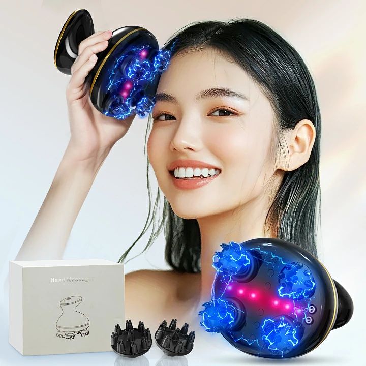 EMS 美顔器 IPX7防水 USB充電 サロン級 お風呂 美肌美髪 抜け毛防止 ヘッドスパ リラックス 美容 ヘッドマッサージャー ボディ両用 防水 睡眠改善 自宅 男女兼用 頭皮マッサージ 母の日 乾湿両用 3D技術 頭皮ケア 赤LED 頭皮ブラシ