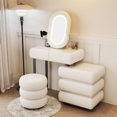 シンプル LEDミラーライト付き、メイク台 大容量 可愛い 収納付き 、ミラーとライト付きの セット、ドレッサー 鏡台 ドレッサー 化粧台