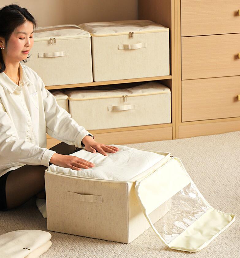 乐天商城 - 収納ボックス 防塵 衣装収納ケース 蓋つき 収 通気性 かご 仕切りボックス 防湿 引き出し 無臭 仕切り 折り畳み 大容量 通気性 防虫