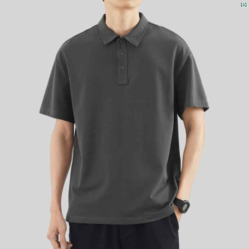 トップス 半袖 メンズ パール メンズ シンプル Tシャツ コットン コーデ 無地 ポロシャツ ファッション カジュアル ヘビー 春夏