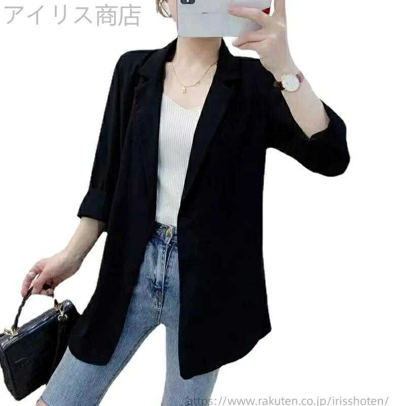 Rakuten - 夏 リネンジャケット 薄手 冷房対策 レディース テーラードジャケット 七分袖 アウター ジャケット トップス フォーマル