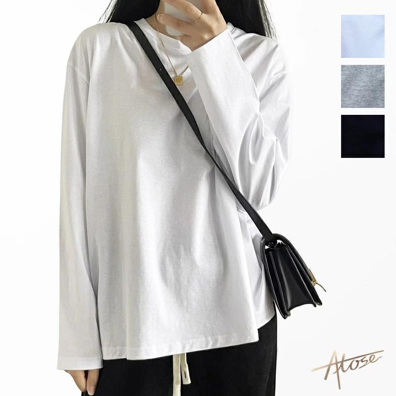 樂天商城 - 春 レディース クルーネック 冬 ゆったり 夏 Tシャツ Tシャツトップス カットソー 長袖tシャツ 長袖 大きいサイズ 体型隠し 黒 ビッグT 無地 カットソー 重ね着 ロンT ロング丈 まとめ買い レディース オールシーズン 秋 綿100%