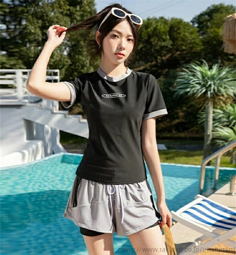 水陸両用 パレオ バンドゥ 体型カバー UVカット 韓国風 潜水 夏 胸パッド付き 日焼...