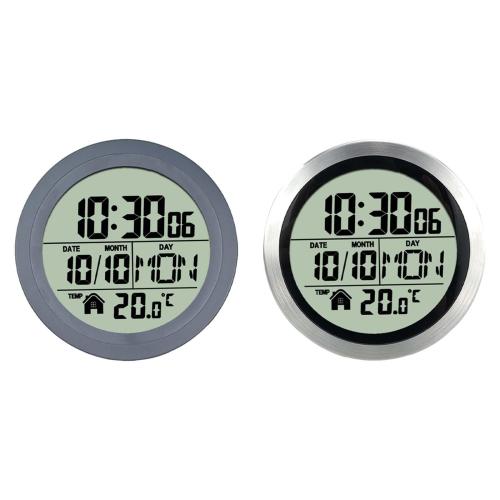 14.6cm デジタルバスルーム壁掛け時計 吸盤付き LCD スクリーン 多用途で丈夫なカレンダー 月日 スパエリア.ランドリー用