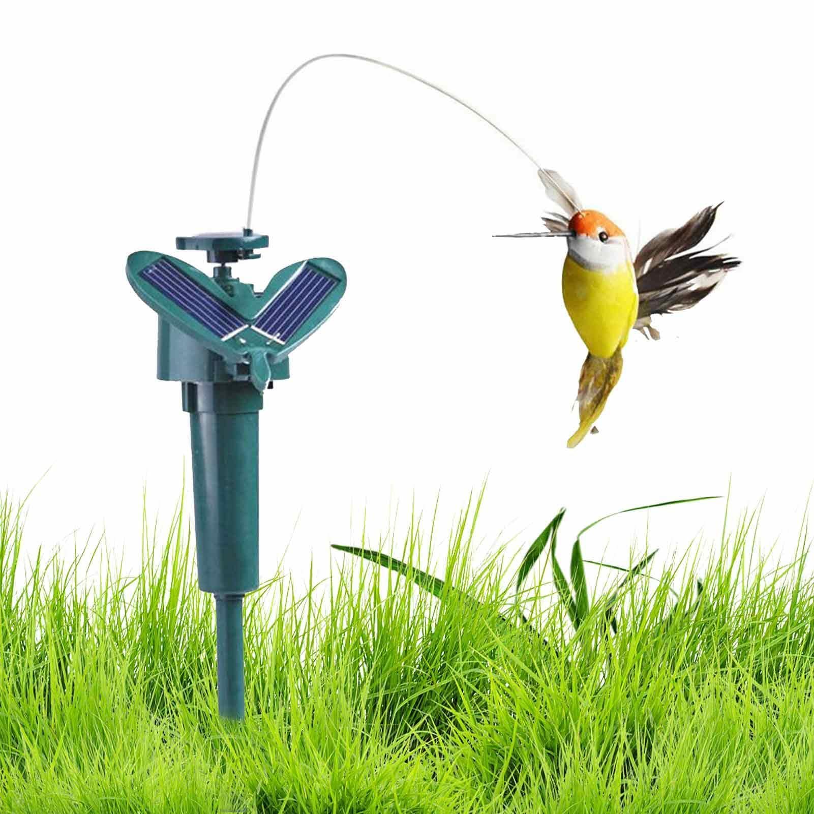 空中の鳥の揺れ、太陽電池で揺れる鳥、太陽電池で動くハチドリ、庭、杭用おもちゃ。 ソーラーハミングバード - 3