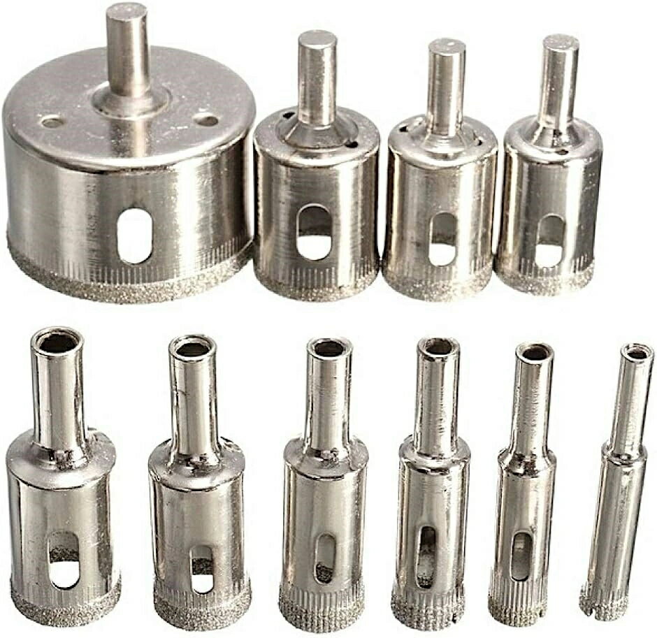 乐天商城 - ダイヤモンドホールソー コアドリル コアビット 穴開け 研削 加工 ガラス タイル 10本 セット(シルバー)