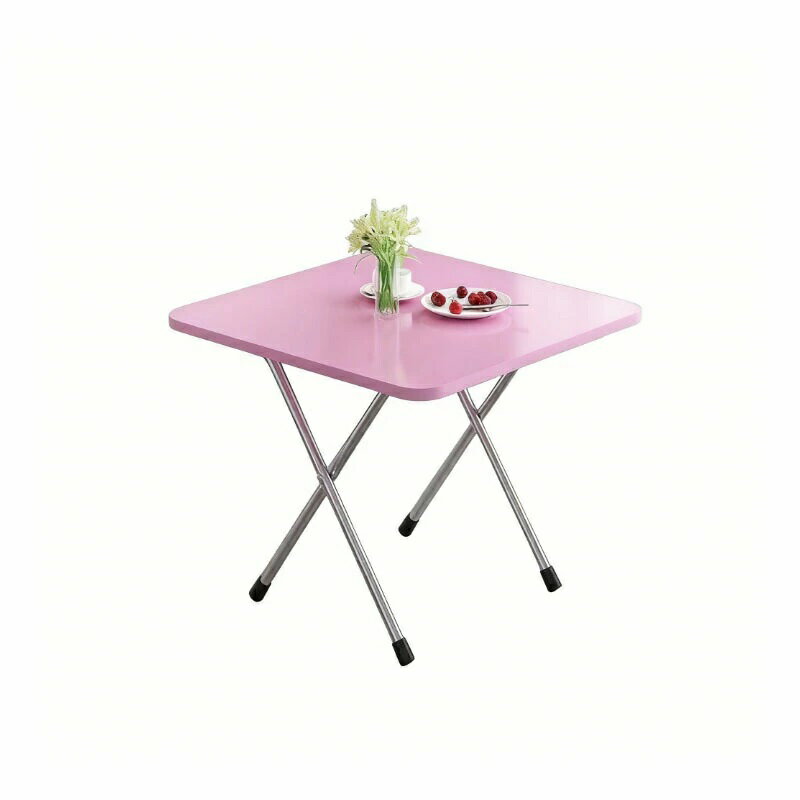 乐天商城 - 折りたたみテーブル 正方形 ダイニングテーブル ローテーブル サイドテーブル 一人暮らし 省スペース コンパクト 持ち運び便利 屋外 キャンプ 運動会 作業台 補助テーブル シンプル パステルカラー ピンク おしゃれ 丈夫 北欧風