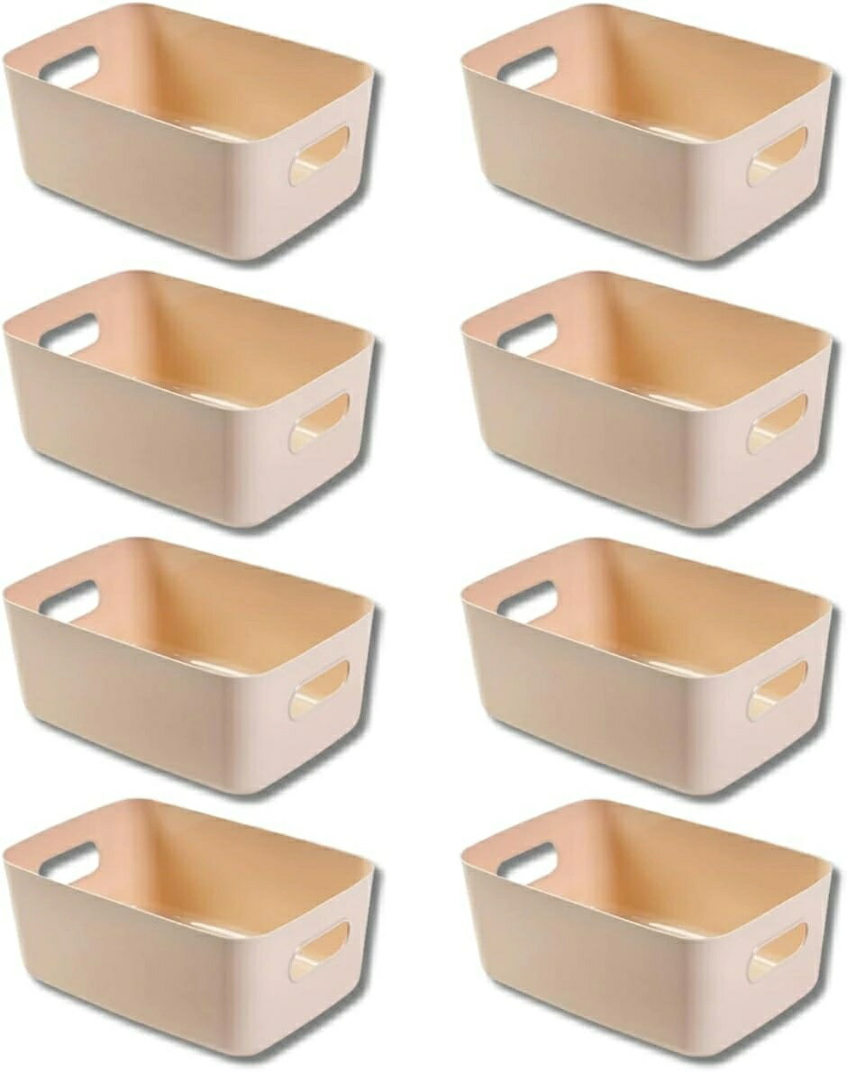 Rakuten - バスケット 収納ボックス 小物 プラスチック ケース 衣装ケース クローゼット (ピンク 大)