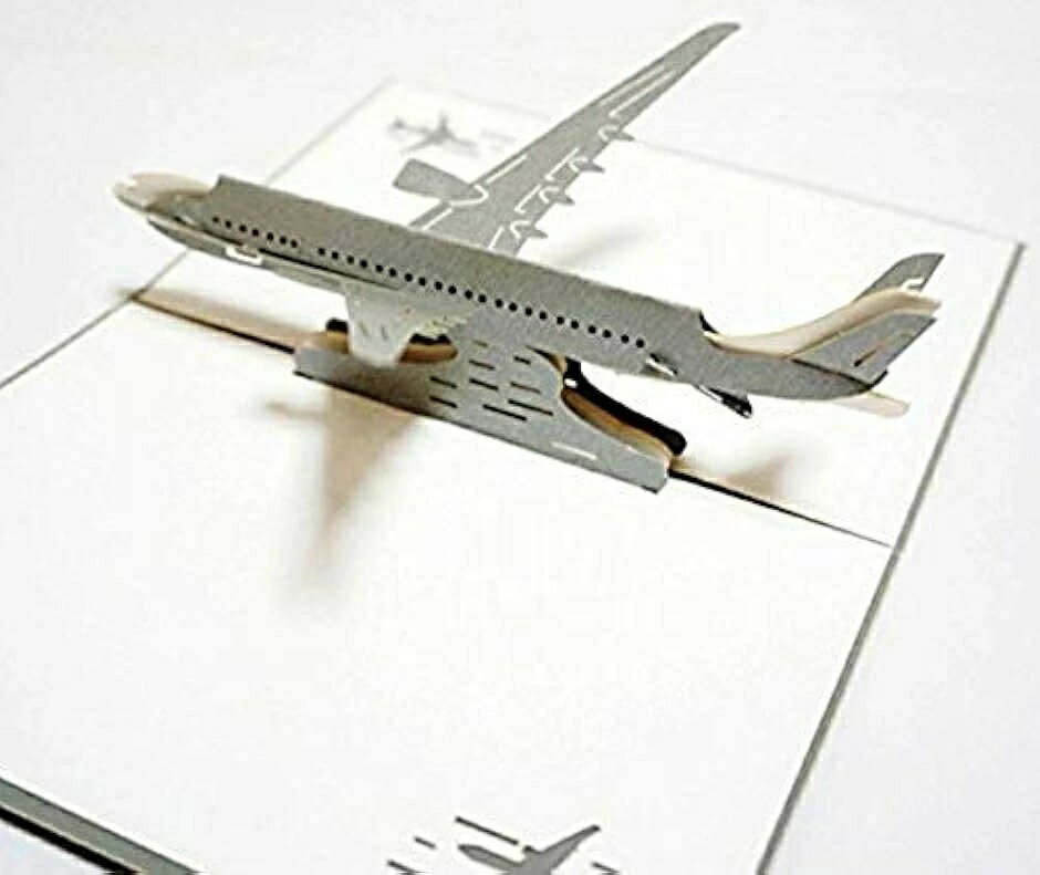 乐天商城 - お誕生日 3D メッセージカード 飛び出す ポップアップ グリーティングカード(飛行機)