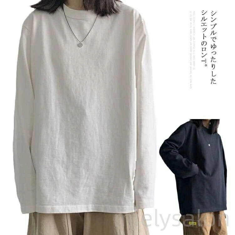 乐天商城 - 体型カバー 春秋 カットシー インナー コットン 長袖tシャツ 無地 重ね着 ロンT tシャツ ゆったり レディース Tシャツ シンプル ロング丈tシャツ 肌着 ロング丈 トップス