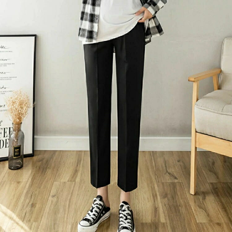 美脚 9分丈 パンツ オフィス マタニティ ウ...の紹介画像2