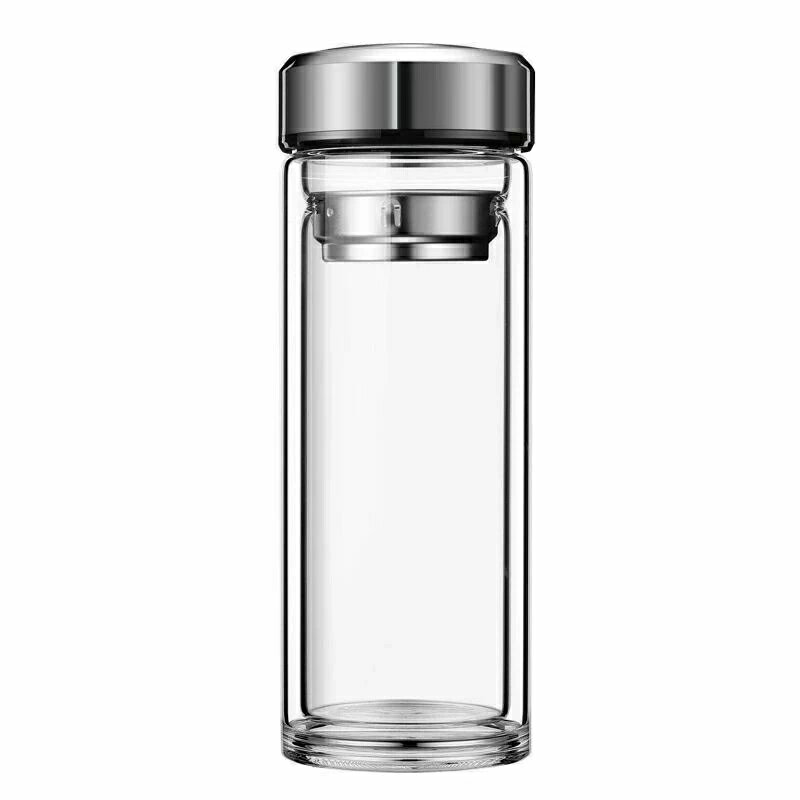乐天商城 - トラベル ティーボトル マグ ポータブル オフィス用 ギフト ガラス ティー 二重構造 350ml 水筒 プレゼント 茶こし付きタンブラー ガラス ウォーターボトル タンブラー