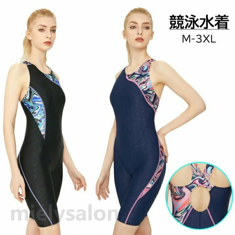 Rakuten - M L レディース 着脱しやすい フィットネス 体型カバー 競技用 ワンピース水着 スリムデザイン 練習用 ジュニア 女性 耐久性 XL 大きいサイズ 競泳水着 胸パッド付き 黒 トレーニング水着 ブルー 女子学生 ブラック