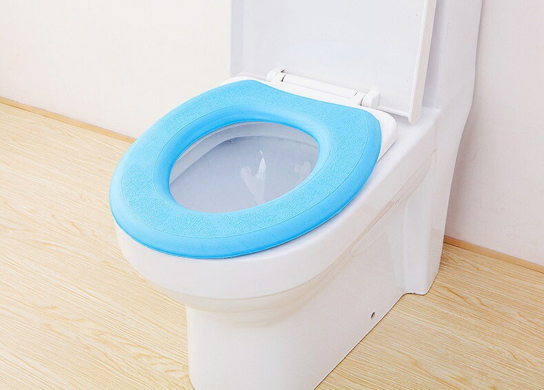 便座クッション 便座カバー 紫 貼るタイプ 厚手 トイレ用品 青 フラワー 家庭用 便...