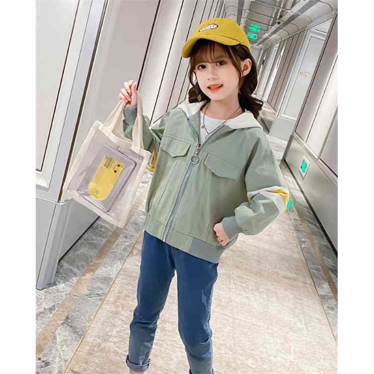 Rakuten - 2021春秋 ブルゾンジャンパー 春コート アウター トップス 女の子 パーカー キッズ 春秋 おしゃれ 2021春秋 ジャケット 韓国子供服 防風 ジュニア