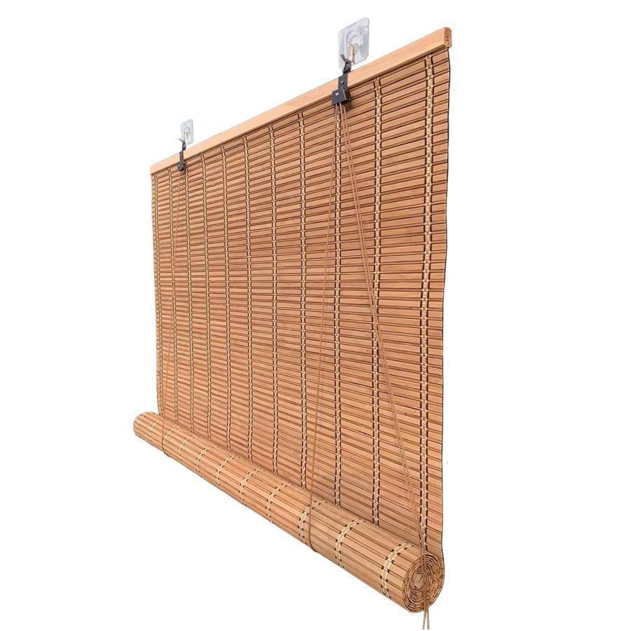 150cm 日除け フレンチバ 竹製ロールスクリーン 屋外用 簾 竹スクリーン 幅 80cm ...
