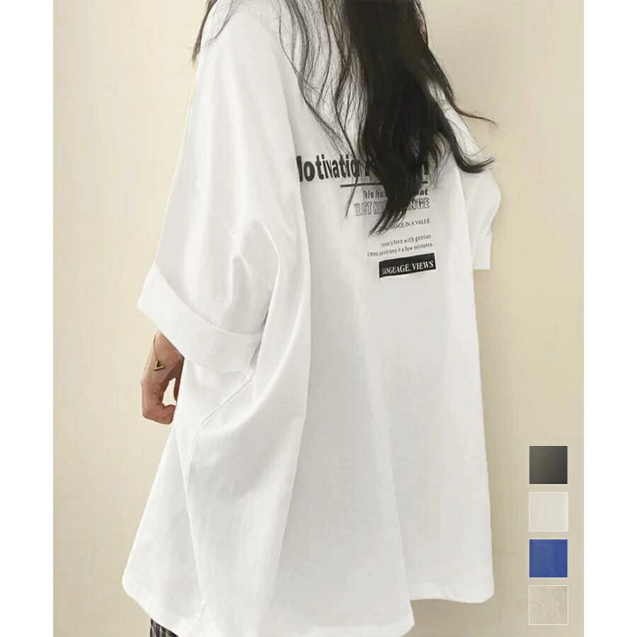 半袖Tシャツ 英文字ロゴ オーバーサイズ