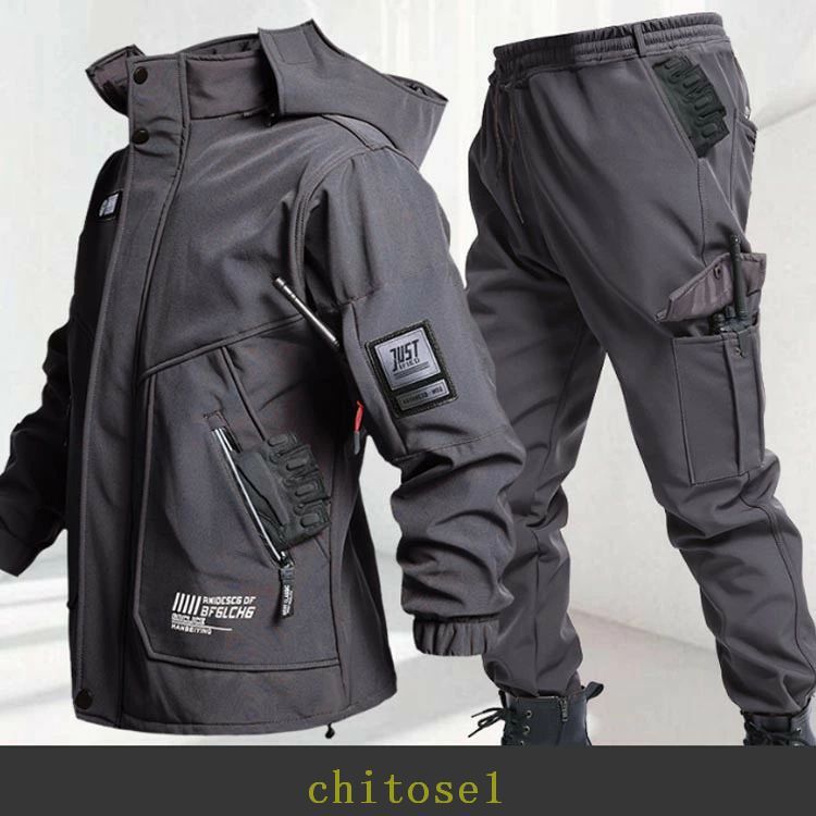 裏起毛 冬服 ジャケット 撥水 裏ボア 作業ズボン 上下セット 厚手 メンズ あったか...