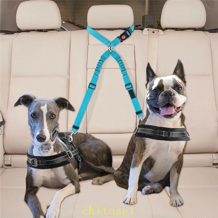 旅行 中型犬 長さ調節可 お出かけ 絡まない ペット 飛び出し防止 小型犬 リード 多頭飼い 助手席 犬 犬 2頭車用リード 安全ベルト 脱走防止 ヘッドレスト 迷子防止 ドライブ シートベルト ワンダーフィット 多頭引きリード 伸縮リード