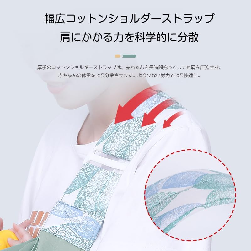 lifeactiveのベビーキャリア 横抱きだっこひも 新生児から使える 片手だっこ紐 新生児 メッシュ ベビースリング 0〜24ヶ月 抱っこ紐｜アングル3
