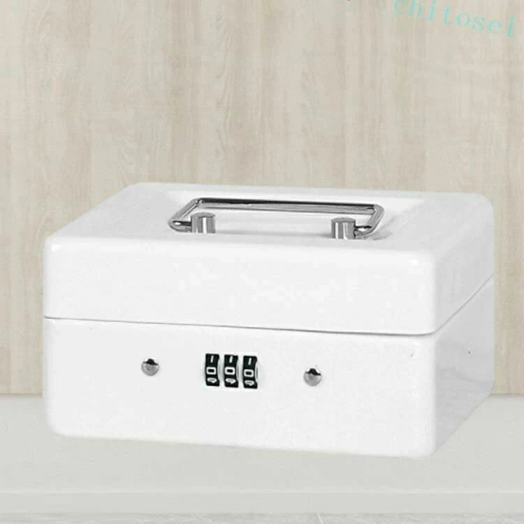 Mini Chest - 収納ボックス 4サイズ×4色 家庭用 管理 収納ケース 小さい金庫 貴重品 ミニ金庫 小型金庫 事務所 ダイヤル式ロック オフィス用品 手提げ金庫